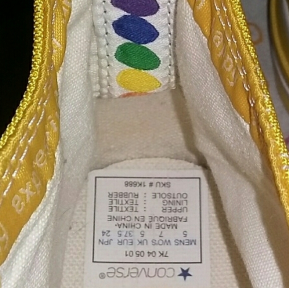 Rare Converse All Star Chuck Taylor High Top Yellow Shoes Sneakers Vintage - Picture 5 of 5